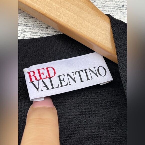 RED VALENTINO Tie Neck Mini Dress size 42 /10 - Picture 5 of 10